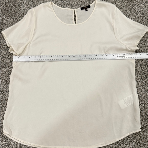Quince Cream Silk Blend Timeless Closet Staple Minis Neutral Blouse for Women - Picture 10 of 10